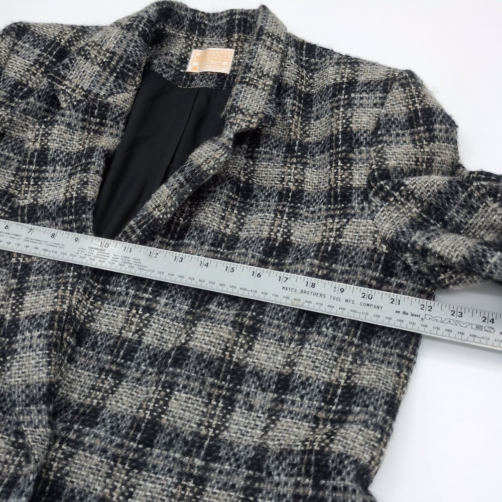 Vtg 80s Pendleton Womens Gray Tweed Plaid Wool Blazer Jacket Size 14 USA - Picture 5 of 8
